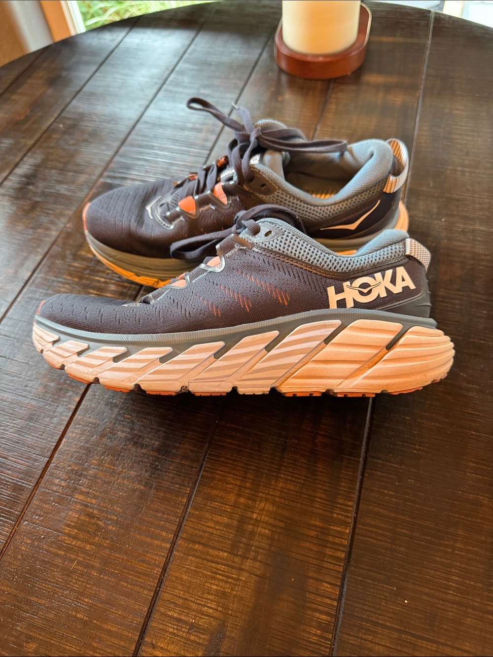 Hoka Women's Athletic Shoes in Navy Blue and White - Picture 6 of 8